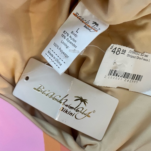 Sunset Striped One Piece Swimsuit - Picture 4 of 6